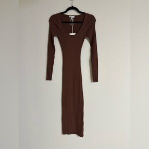L'Academie Brown Nessa Sweater Dress